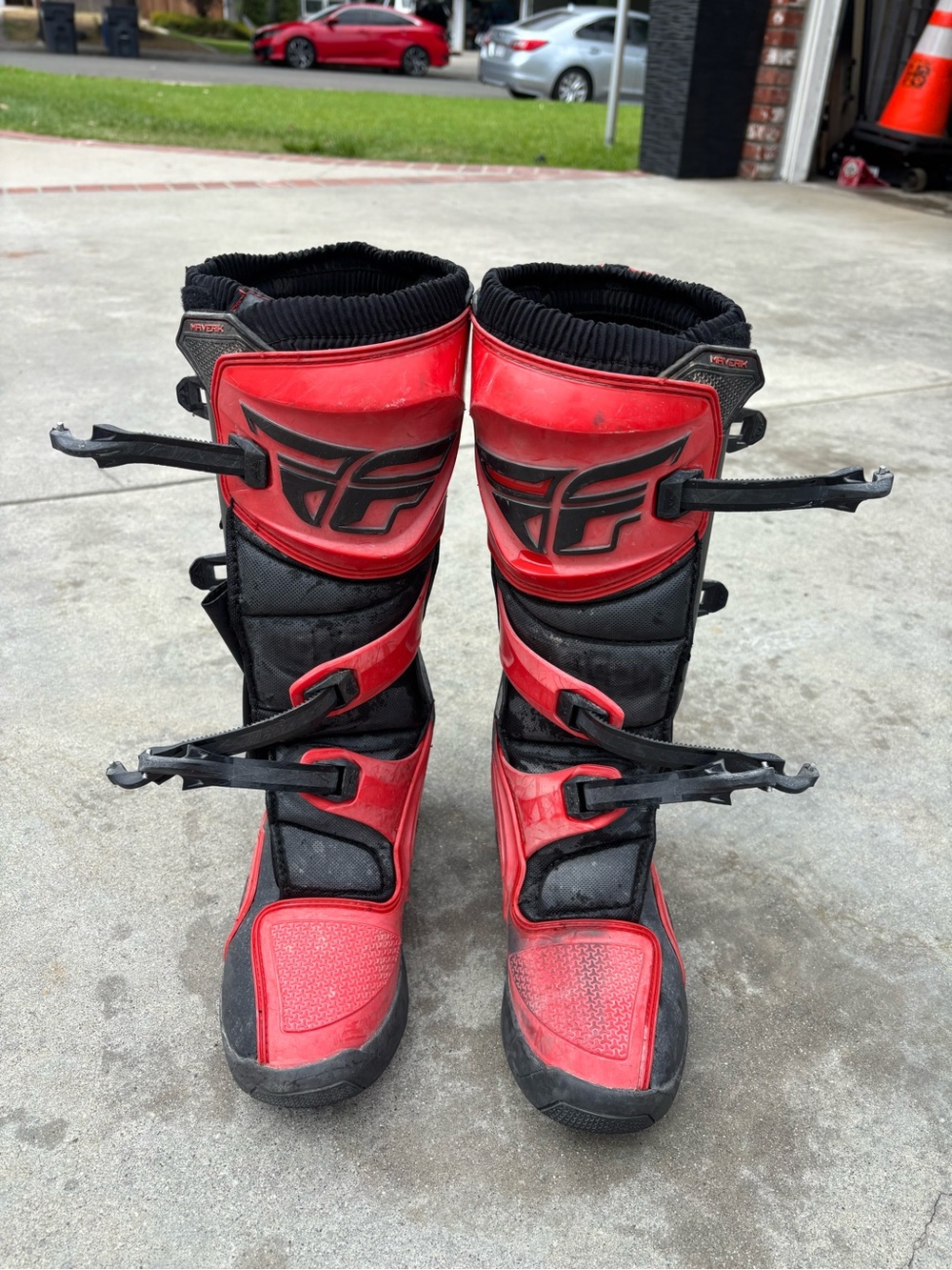 Fly Racing Red and Black Riding Boots - Men’s 10